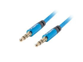 Kabel stereo minijack (M) - minijack (M) 1m niebieski PREMIUM LANBERG