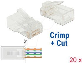 86451 RJ45 Crimp+Cut Plug Cat.5e UTP 20 pieces