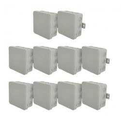 Puszka hermetyczna natynkowa elastyczna 85x85x41mm 12-wlotowa, zamknięcie na klik IP54 szara EDO 10szt