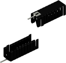 Clip-on heatsink, (L x W x H) 44.45 x 14.5 x 13.51 mm, 16 K/W, black anodized, 10006503
