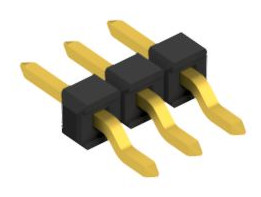 Pin header, 3 pole, pitch 2.54 mm, straight, black, 10080396