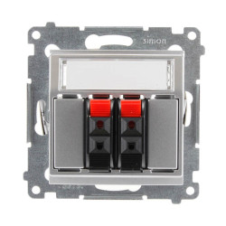 Gniazdo głośnikowe podwójne srebrne DGL32.01/43 Kontakt Simon54