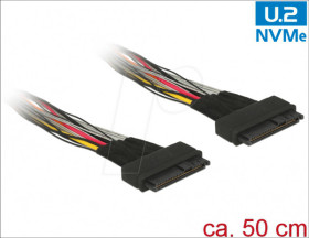 84824 Delock Cable U.2 SFF-8639 female &gt; U.2 SFF-8639 female, 50 cm