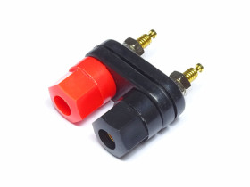 Gniazdo bananowe podwójne złote montażowe