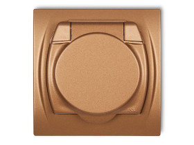 LOGO Gniazdo hermetyczne z uziemieniem (klapka złoty metalik przesłony torów prądowych) złoty metalik 8LGPB-1zp KARLIK