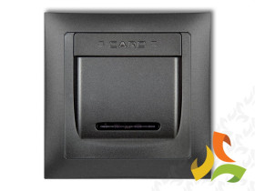 DECO Wyłącznik hotelowy z ramka uniwersalną pojedynczą z tworzywa DECO Soft grafitowy 11DSHSO-1 KARLIK