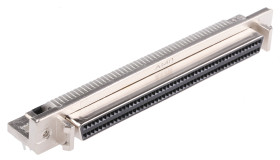 Złącze D-Sub 100-pinowe Żeński Kąt Proste Przewlekany raster 2.54mm Złoto na niklu