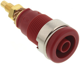 Gniazdo bananowe Żeński Połączenie lutowane typ Gniazdo bananowe Czerwony 32A Hirschmann Test & Measurement rozmiar 4 mm
