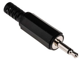 Złącze Jack 3,5 mm Męski Mono Montaż na kablu Czarny