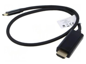 CA-CMHD10CU-0005BK Adapter USB 3.2 HDMI wtyk,USB C wtyk złocony 0,5m czarny