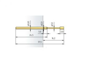 Igła testowa 2024-D-3.0N-NI-1.3, raster 2,54 (100 mil)