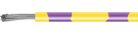PVC-switching strand, highly flexible, LiYv, 0.14 mm², 18 x 0.1 mm, yellow/purple, outer Ø 1.1 mm, BYB-5-92F5395