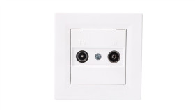 Gniazdo Antenowe Asfora Rtv Końcowe 1Db Białe Z Ramką Eph3300121