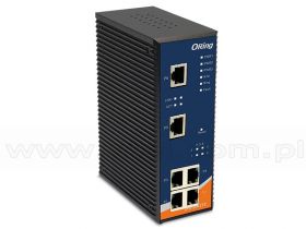 IPS-2042TX, Switch przemysłowy inteligentny, DIN, 4x 10/100 RJ-45 PoE + 2x 10/100 RJ-45, O-Ring <10ms