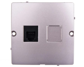 Simon Basic Gniazdo telefoniczne pojedyncze RJ12 satynowe BMT1.02/29