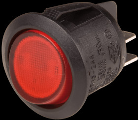 WS R13-244 B SW RT Rocker switch, round, 2x ON - OFF, black/red
