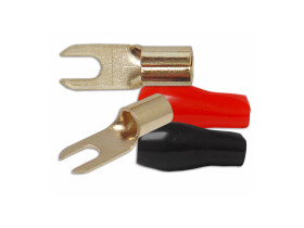 Konektor widełki 4mm na kabel 10mm2 8GA KW58 czarny lub czerwony z...