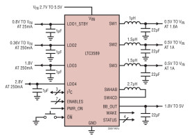 8-Output Regulator with Sequencing and IC
