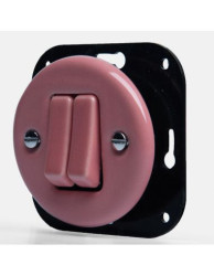 CERAMICZNY WŁĄCZNIK PODTYNKOWY DWUTOROWY SCHODOWY KLAWISZOWY PASTELOWY ŁOSOSIOWY BEZ...