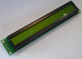 Alphanumeric display, 2 x 40 character, STN yellow/green, viewing area: 155.1 x 16 mm, DEM 40271 SYH-LY