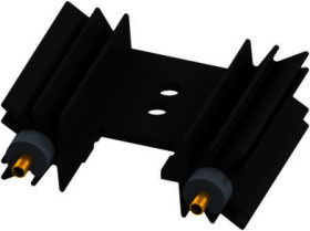 Extruded heatsink, (L x W x H) 25.4 x 34.9 x 12.7 mm, 14 K/W, black anodized, 10018981