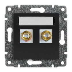 VENA Gniazdo głośnikowe pojedyncze stereofoniczne bez ramki pokrywa z polem opisowym + moduły Keystone 516152