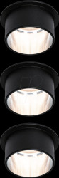 93383 Recessed light Gil, 3 x 6 W, 470 lm, 2700 K, matt black/iron