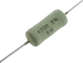 Rezystor 470Ω 5W ±5% -80 → -10ppm/°C drutowy Vishay