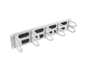 Organizer kabli 19 2U z 5 uchwytami typ B + panel szczotkowany szary AK-1204-S