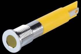 Q8F1CXXY220E Indicator LED, 220 V AC, 8 mm, FASTON, yellow/BrC