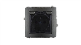 Deco Gniazdo Bryzgoszczelne Z/U (Klapka Dymna) Grafitowy 11Dgpb-1Zdp