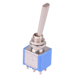 5646AB-8 APEM On-On Miniature Toggle Switch Flat Lever DPDT