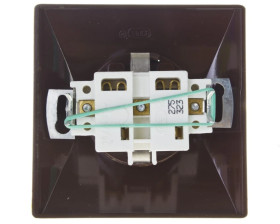 AKCENT Gniazdo pojedyncze z/u Schuko z przesłonami brązowe GP-1ASP/24