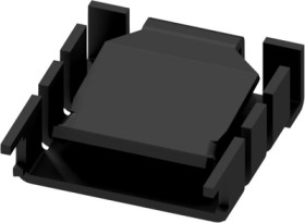 Clip-on heatsink, (L x W x H) 29.4 x 25 x 8.3 mm, 18 K/W, black anodized, 10034992
