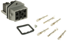 Wzmocnione złącze zasilania 10A Wtyczka, gniazdo 250 V, 400 V 5+PE Żeński Hirschmann Szary Montaż na panelu IP54