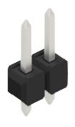 Pin header, 2 pole, pitch 2.54 mm, straight, black, 10053772