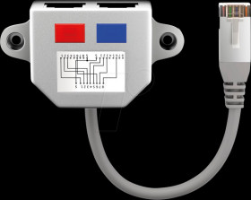68908 RJ45 port doubler 2x female, 1x male