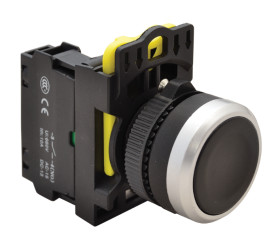 Przełącznik przycisk sterowniczy 22mm kryty bistabilny czarny Tracon