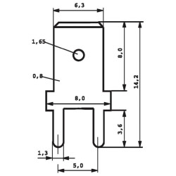 Vogt Verbindungstechnik 3866A.68 Solder Spade Connector - Pack Of 100