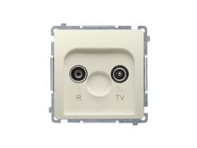 SIMON BASIC Gniazdo antenowe RTV końcowe separowane (moduł) 1x wejście: 5–862 MHz beżowe BMZAR1/1.01/12 KONTAKT SIMON