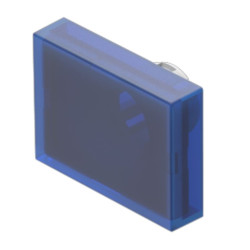 Soczewki do wskaźników, 61-968, Niebieski, Prostokąt, długość: 24