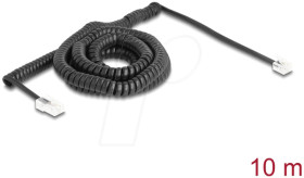 88482 Telephone cable / coiled cable, RJ11 plug / RJ45 plug, 10 m