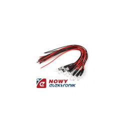 Dioda LED 5mm ziel. z przew. 12V matowa przewód 20cm kontrolka
