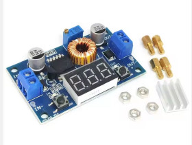 PRZETWORNICA NAPIĘCIA STEP-DOWN 4-38V-->1,25-36V 5A 75W XL4015 Z WOLTOMIERZEM LED (MOD-60227)