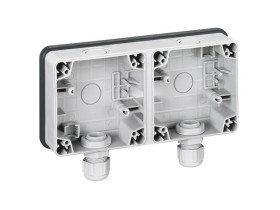 PLEXO66 Puszka podtynkowa podwójna pozioma szara 090493 LEGRAND