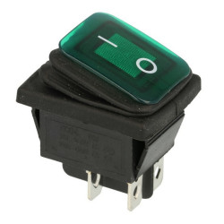 Przełącznik ASRKCD4G ON-OFF 2T Podświetlenie zielone 250V, hermetyczny