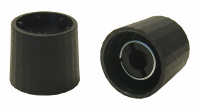 Pokrętło potencjometru oś: 6mm średnica: 19.7mm Kształt D Czarny RS PRO