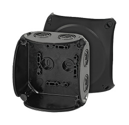 Puszka elektroinstalacyjna ścienna Poliwęglan 104 x 104 x 70mm Czarny liczba otworów 7 HENSEL