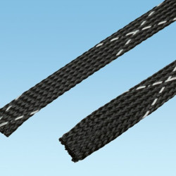 Plastic braided sleeve, inner Ø 3.2 mm, range 2.4-6.4 mm, black, halogen free, -70 to 125 °C, SE12P-MR0