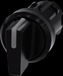 Toggle switch, illuminable, latching/groping, waistband round, black, front ring black, 2 x 45°, trigger position 1 + 0 + 2, mou